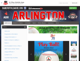 arlington-babe-ruth.siplay.com screenshot