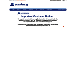 armstrong-electronics.ie screenshot