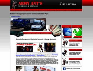 armyantsremovals.com screenshot