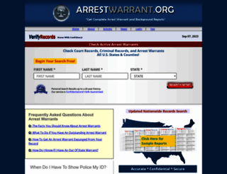 arrestwarrant.org screenshot