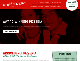 arrivedercipizza.com.au screenshot