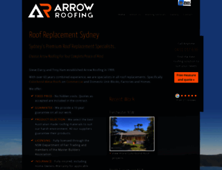 arrowroofing.com.au screenshot