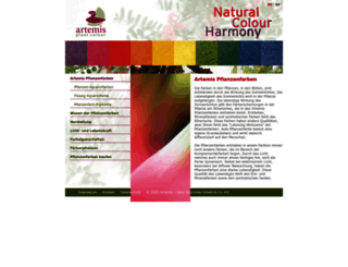 artemis-pflanzenfarben.de screenshot