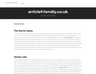 articlefriendly.co.uk screenshot