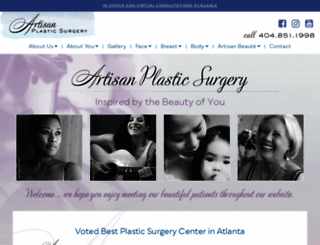 artisanplasticsurgery.com screenshot