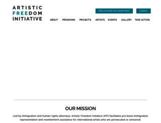 artisticfreedominitiative.org screenshot