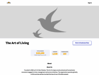 artofliving.ketto.org screenshot
