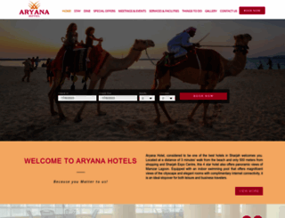 aryanahotels.com screenshot