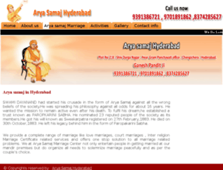 aryasamajhyderabad.com screenshot