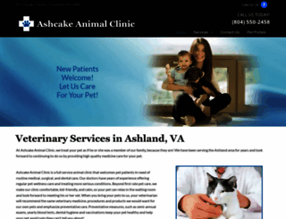 ashcakeanimalclinic.com screenshot
