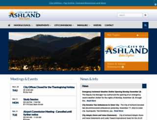 ashland.or.us screenshot