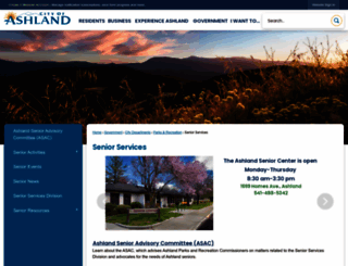 ashlandseniorcenter.org screenshot