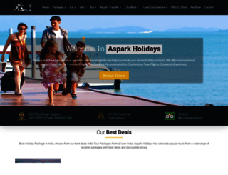 asparkholidays.com screenshot