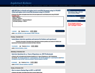 aspdotnet-kishore.blogspot.com screenshot