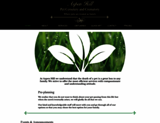 aspenhillpetcemetery.com screenshot