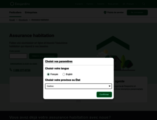 assurance-habitation.desjardinsassurancesgenerales.com screenshot