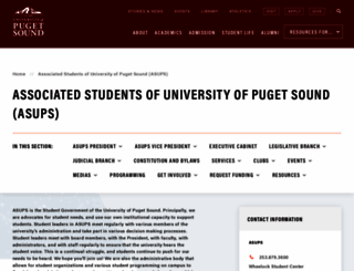 asups.pugetsound.edu screenshot