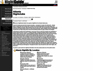 atlanta.nightguide.com screenshot