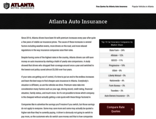 atlantametroinsurance.com screenshot
