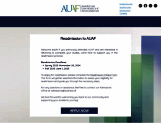 auaf.edu.af screenshot