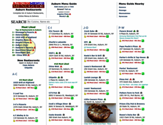auburnmenus.com screenshot