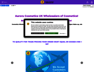 auroracosmetics.net screenshot