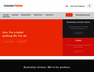 australianunions.org.au screenshot