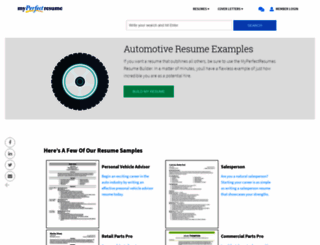 automotive.myperfectresume.com screenshot