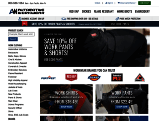 automotiveworkwear.com screenshot