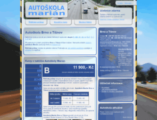 autoskolamarian.cz screenshot