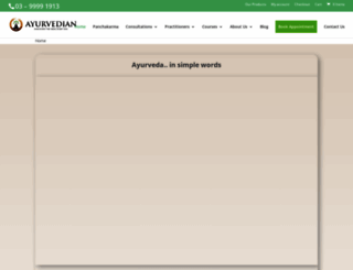 ayurvedian.com.au screenshot