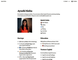 ayushisinha.com screenshot
