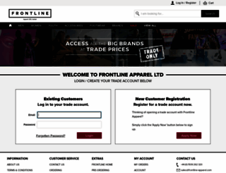 b2b.frontline-apparel.com screenshot