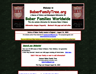 baberfamilytree.org screenshot