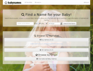 babynamesregistry.com screenshot