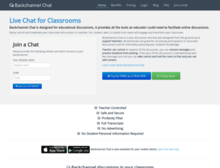 backchannelchat.com screenshot