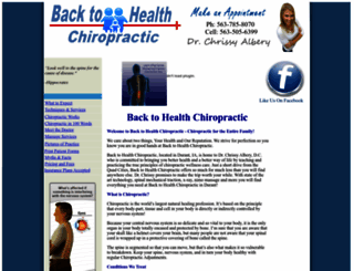 backtohealthchiropractic.com screenshot