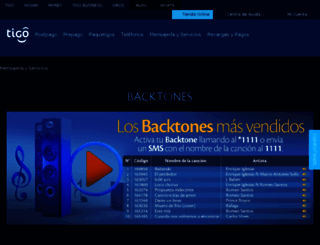 backtones.tigo.com.bo screenshot