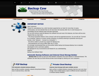 backupcow.com screenshot