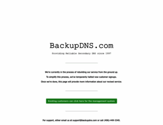 backupdns.com screenshot
