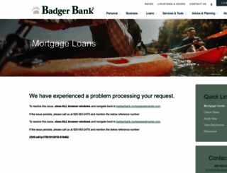 badgerbank.mortgagewebcenter.com screenshot