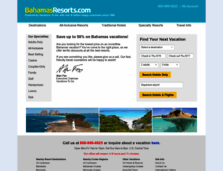 bahamasresorts.com screenshot