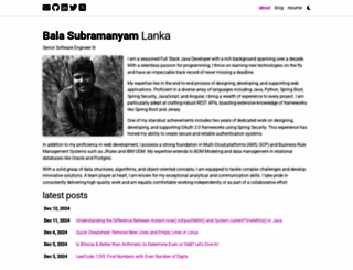 balasubramanyamlanka.com screenshot
