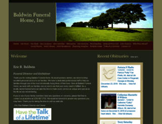 baldwinfuneralhome.com screenshot