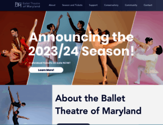 balletmaryland.org screenshot