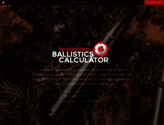 ballisticscalculator.winchester.com screenshot