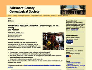 baltimoregenealogysociety.org screenshot