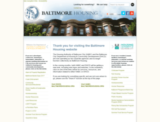 baltimorehousing.org screenshot