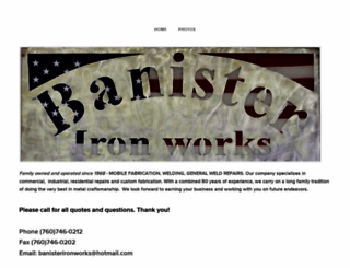 banisterironworks.net screenshot