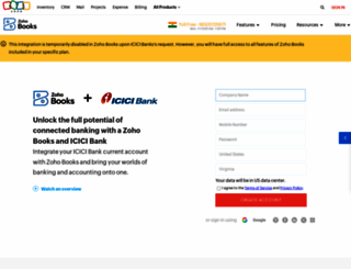 bankbiz.zoho.in screenshot